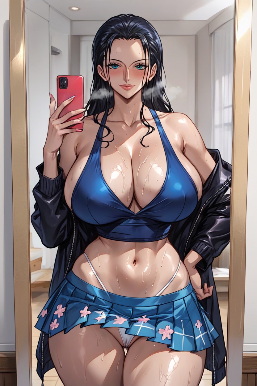 Horny, Slut, Blue Tank Top Porno IA Hentai