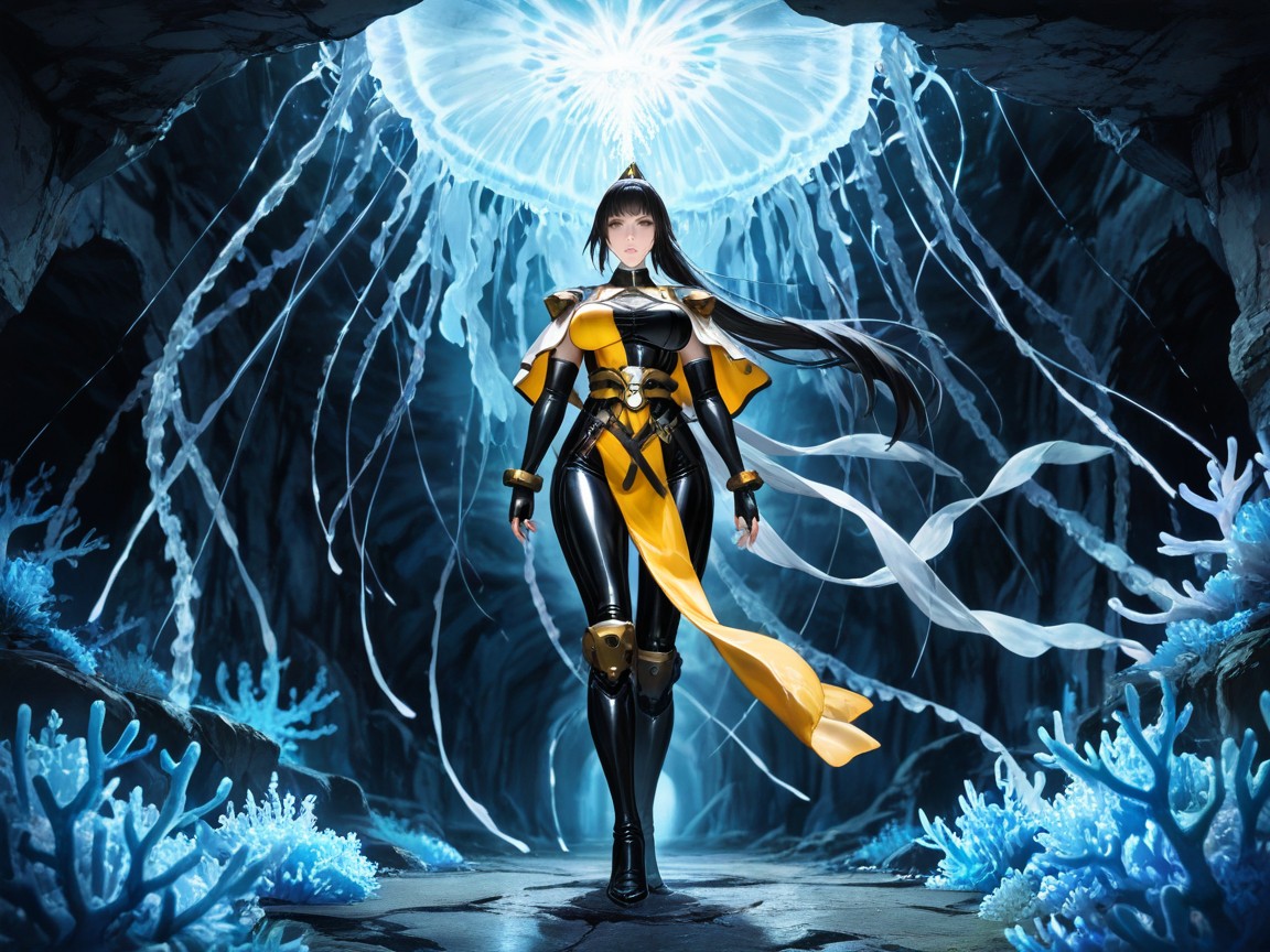 Skinny, Deep Vast Natural Underground Cavern, Massive Rock Structures Hentai AI Porn
