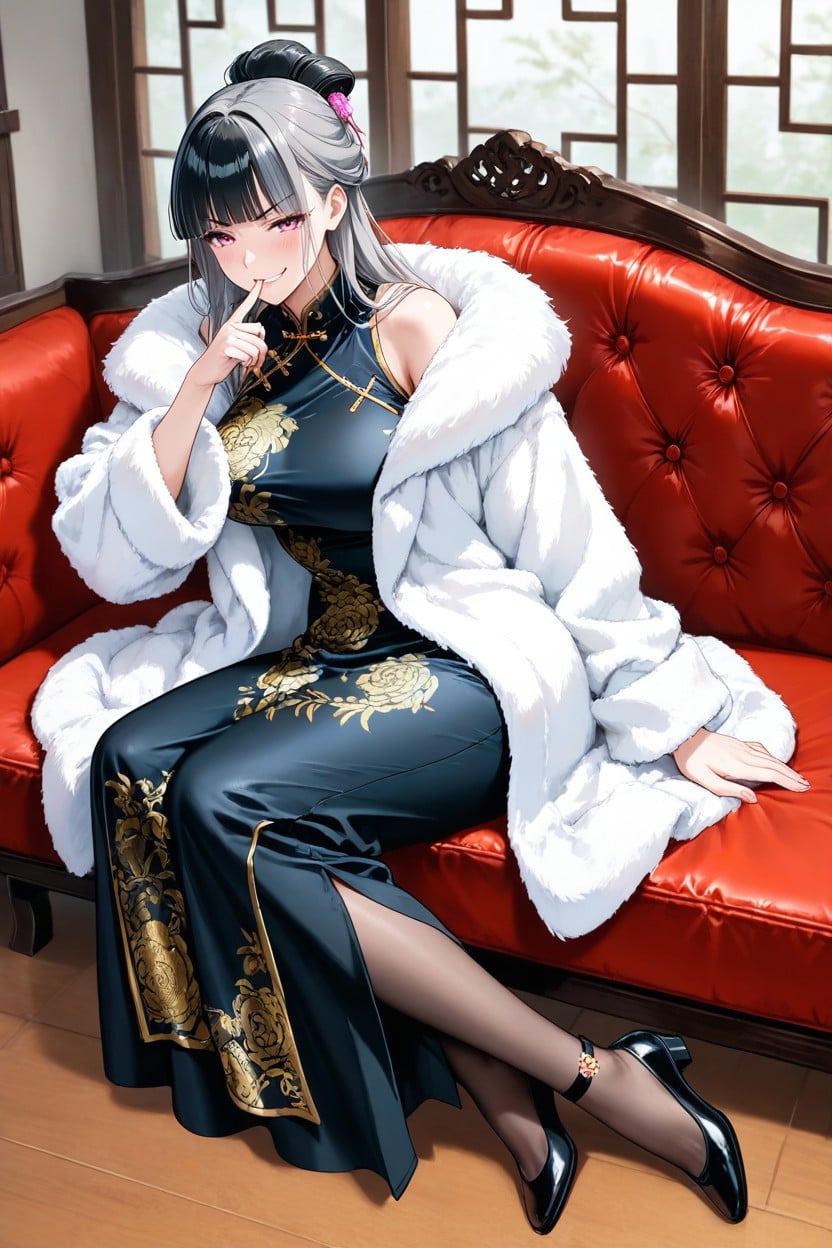 Errection Throu Clothes, Pantyhoes, Pink Eyes AIポルノ