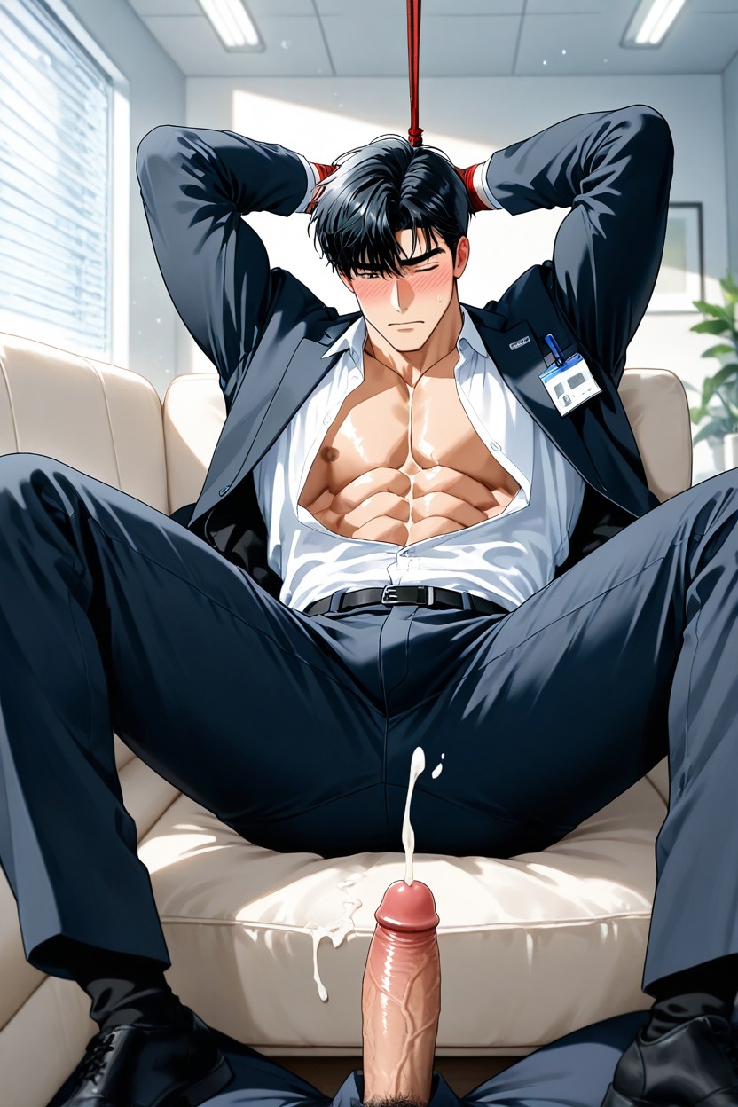 Bl, Two Layered Shirt, Black Hair ゲイAIポルノ