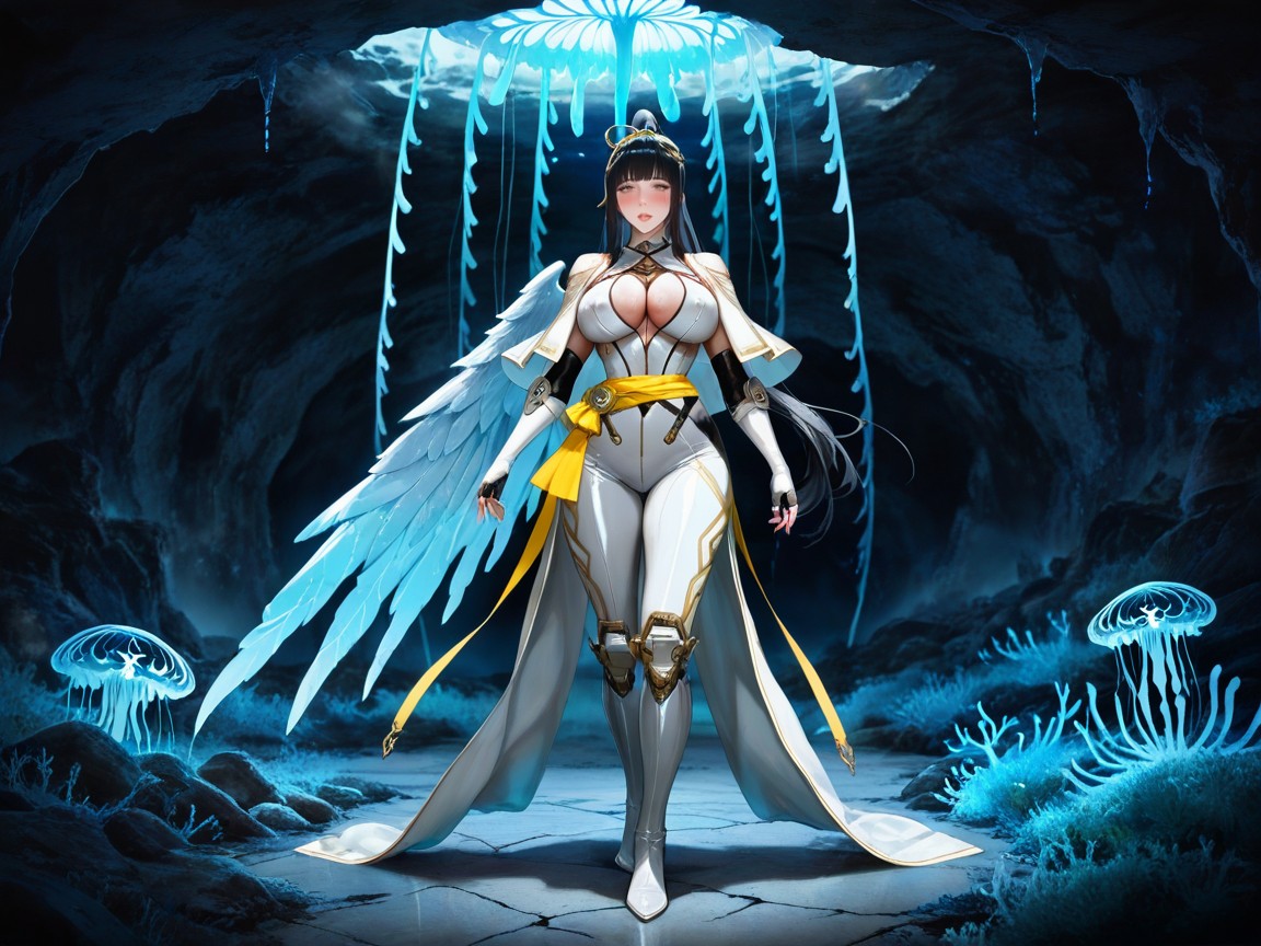 Deep Vast Natural Underground Cave, In Heat, Cool Atmospheric Lighting Hentai AI Porn