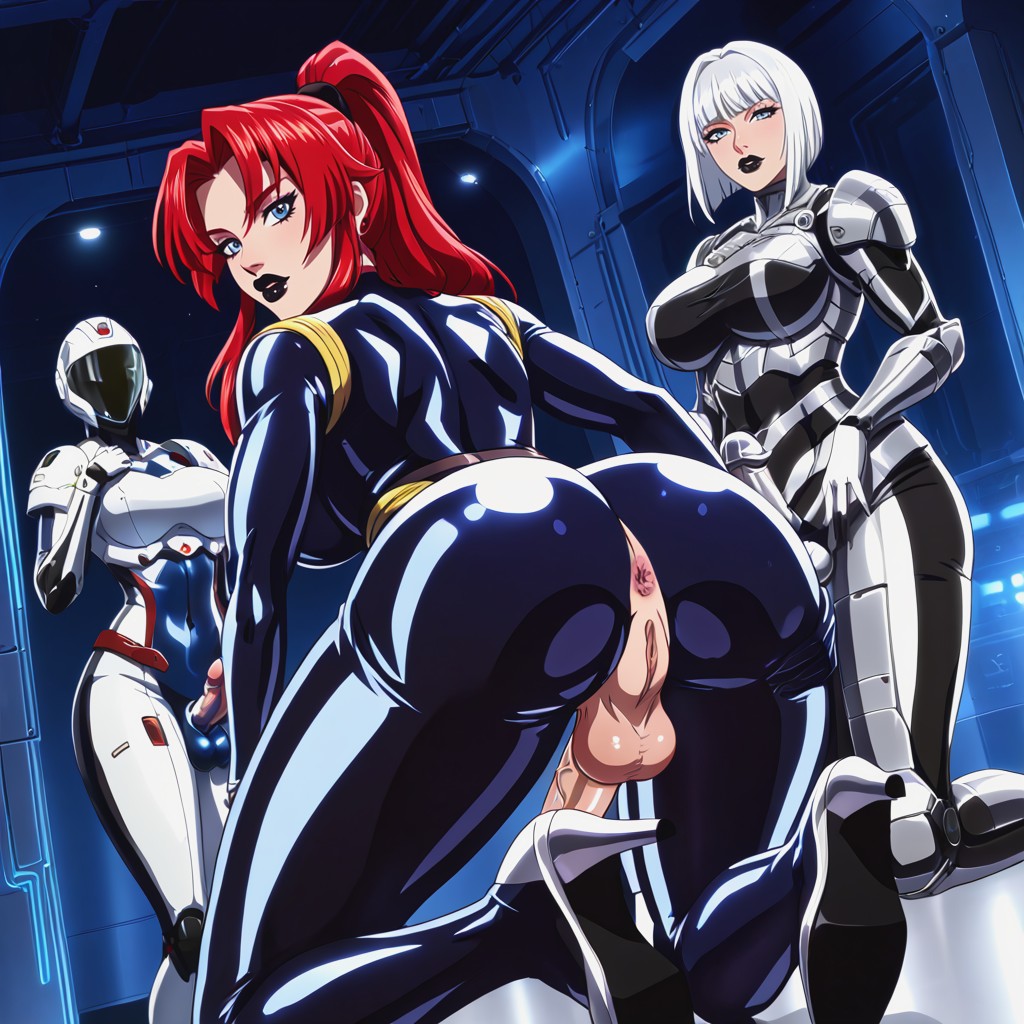 White Latex Suit, Robot Armor, Harem AI Porn