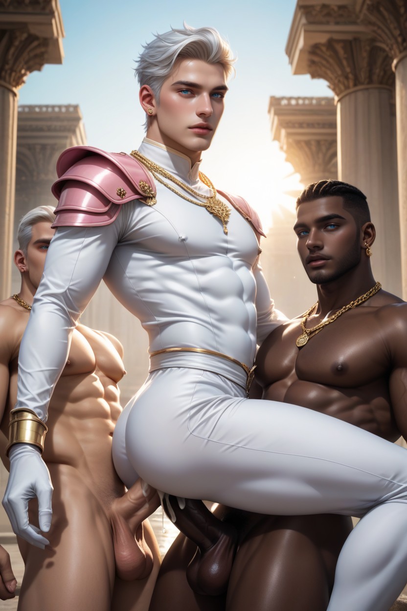 Wide Angle, Men Only, Gold Chain Necklace And Earrings Porno IA Gay