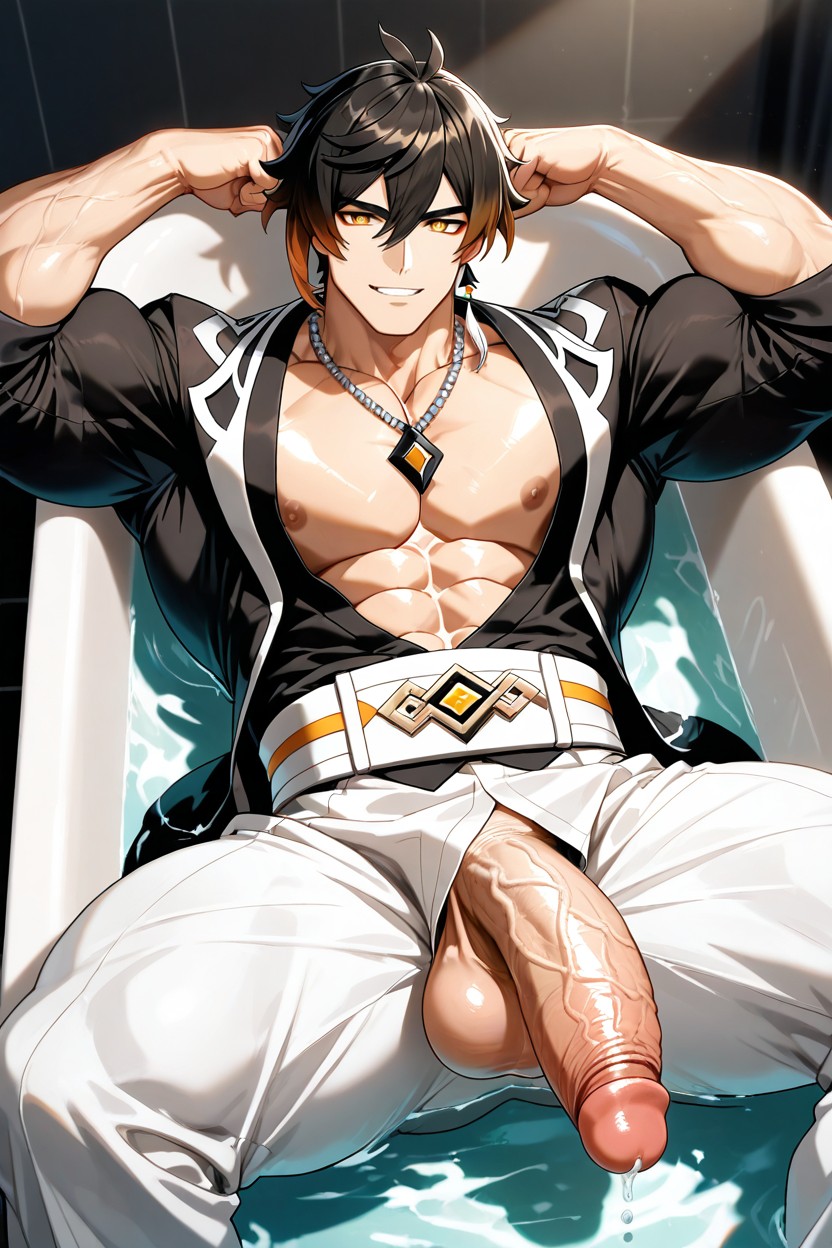 Showing Strong Muscles, Moody Lighting, Giving Him A Formal And Powerful Appearance ゲイAIポルノ