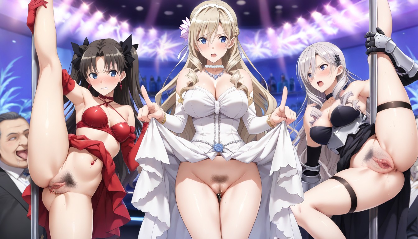 Dancing, Perverted Shameless Dress Made From Chains And Ribbons, Don't Close Eyes Hentai IA pornografia