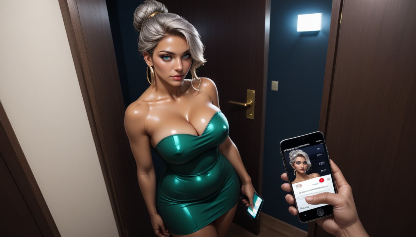 Close Up, Blue Eyes, Talking On Phone AI Porn