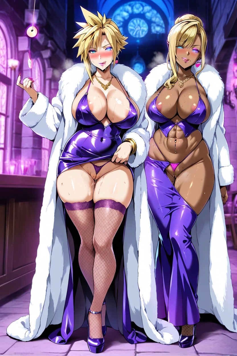 Dripping Pussy, Blue Eyes, Pink Lipstick Hentai AI Porn