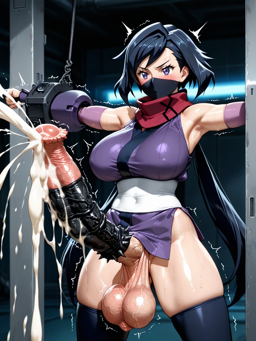 Black Horsepenis Glans, Huge Balls, Be Restrained Hentai IA