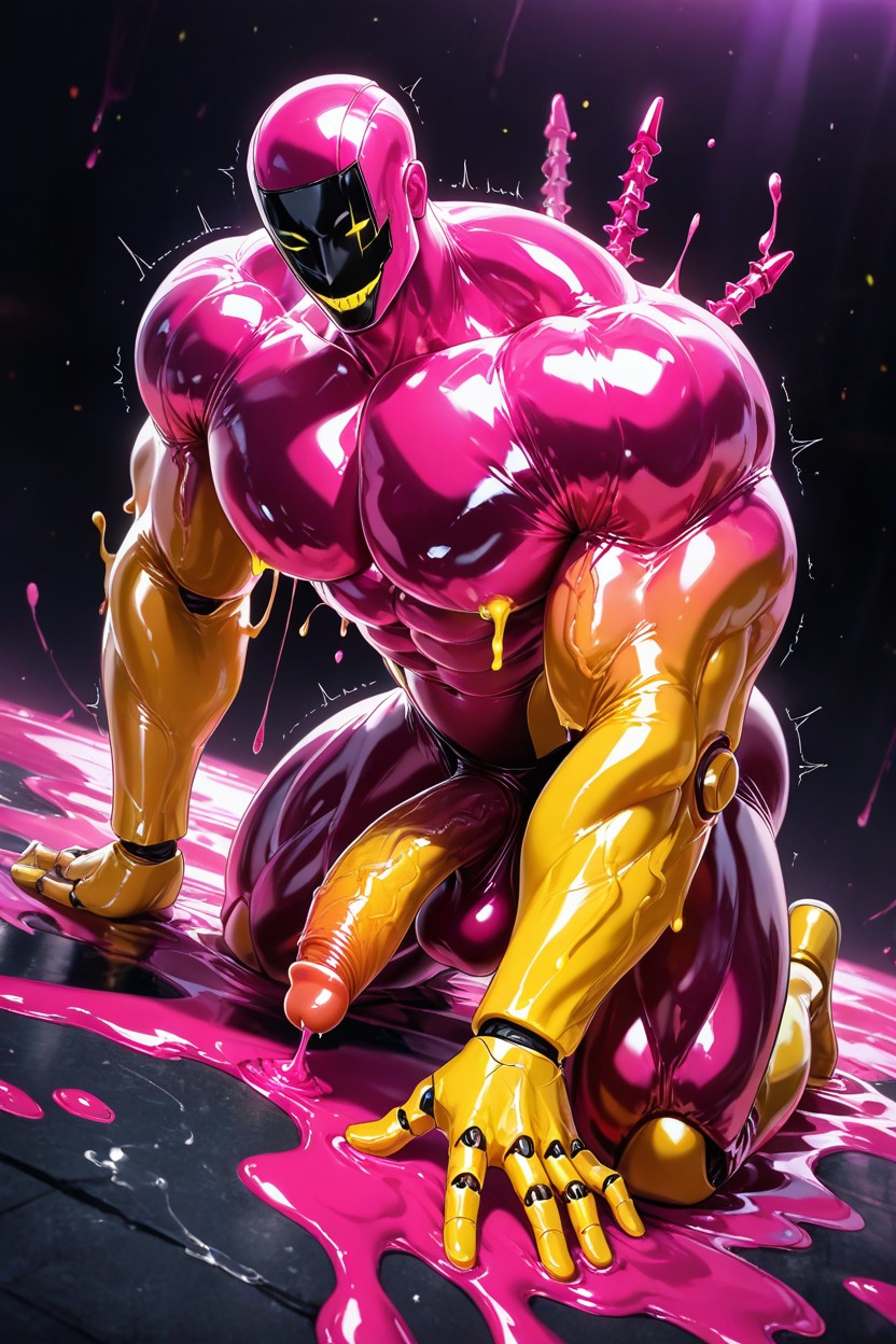 Octane Render, Thick Gelatinous Thighs, No Pores Porno IA Gay