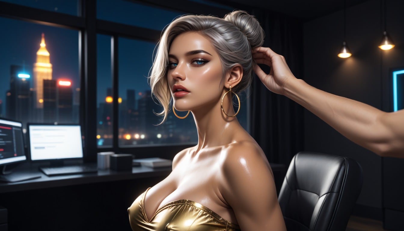 Sad Face, Cleavage, Sexy Body AI Porn