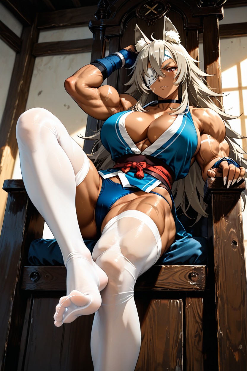 Top Down, Slutty Female Ninja Costume, Sitting Down Hentai AI Porn