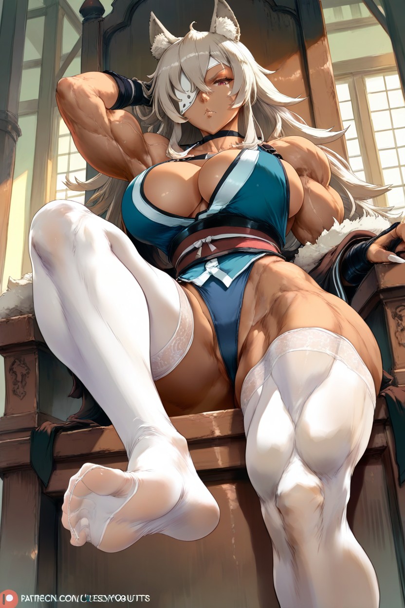 Very Muscular Body, No Shoes, Cutesexyrobutts Style Hentai AI Porn