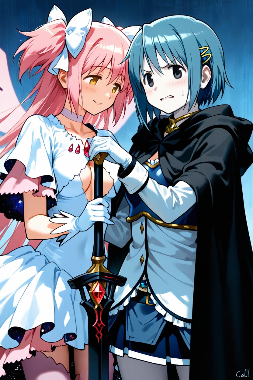 Dégoûté, Calm Expression, Holding A Dark Sword Hentai IA
