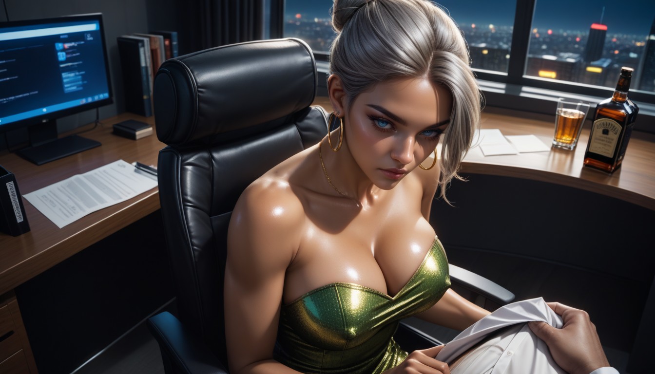 Skinny, Pov, Holding Whiskey Bottle AI Porn