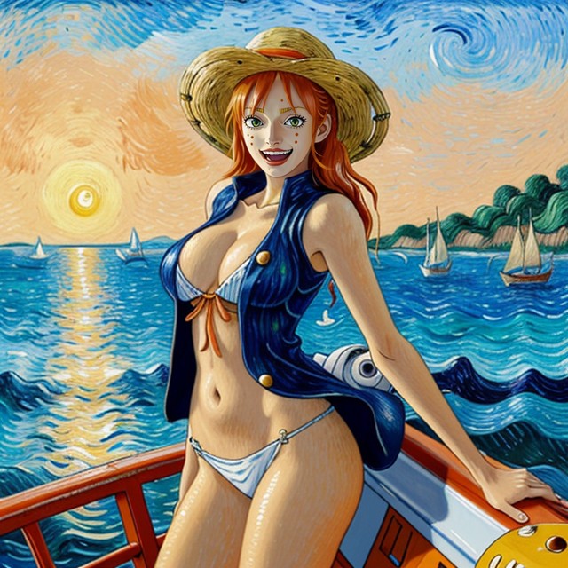 Anime Nami From One Piece, Extremely Beautiful Face, Anime Nami From One Piece AI Porn