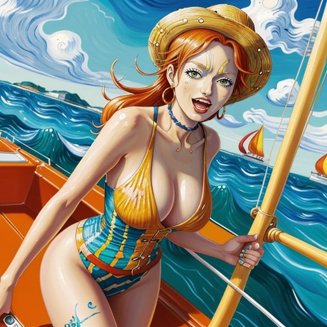 Sunrise, High Resolution, Woman Drawn In Animated Style AI Porn
