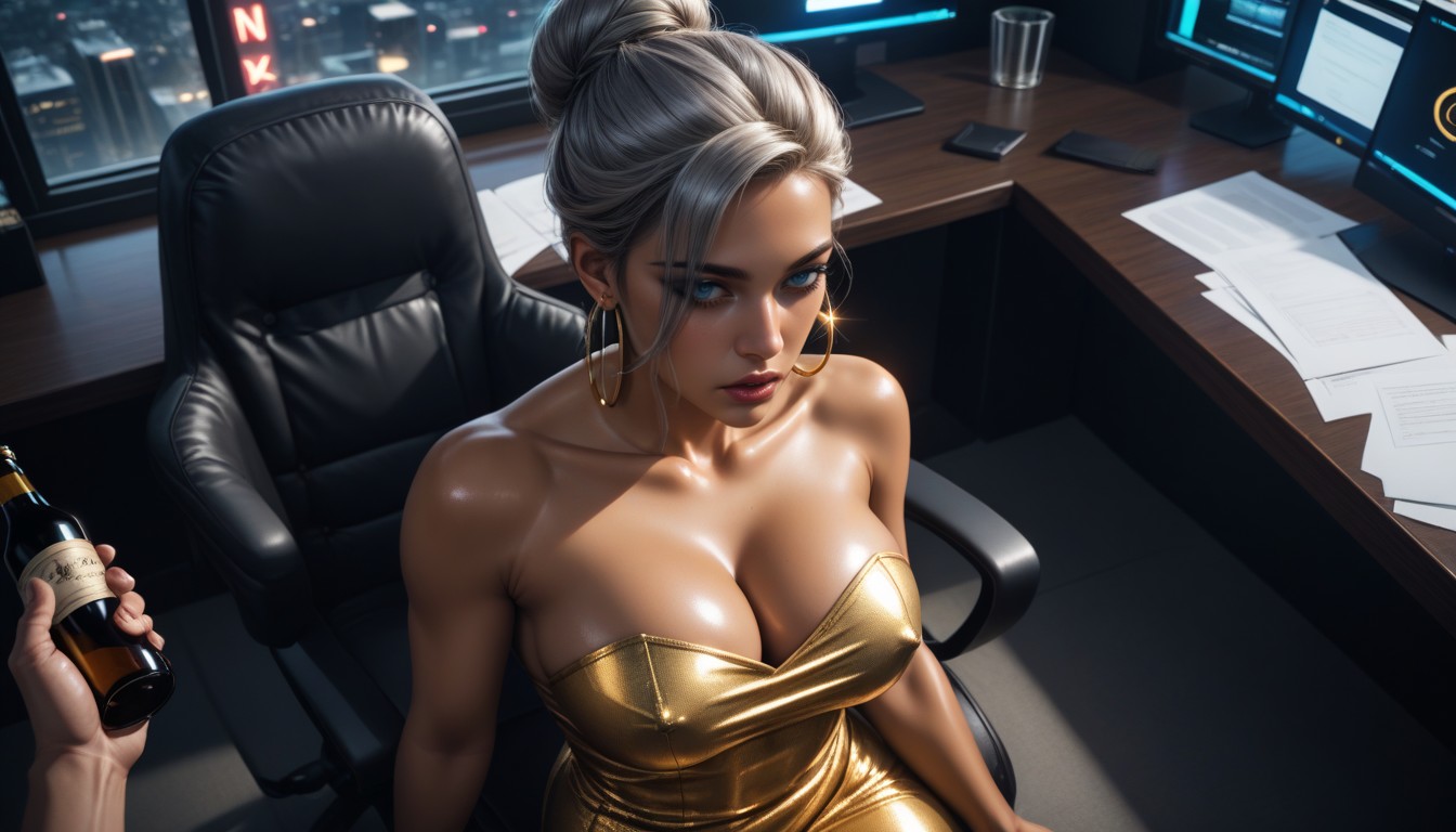 Dark Office, 18+, Latina AI Porn