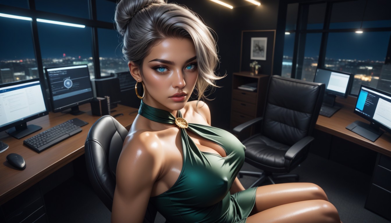 Unrealistic Details, Latina, Gold Hoop Earring AI Porn