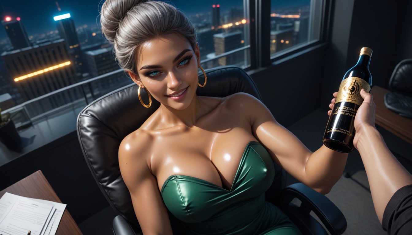 Neon Lights, Latina, Medium Breast AI Porn