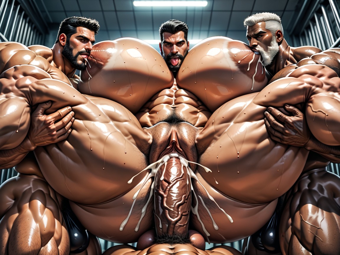 Thick, Huge Hyper Nipples, Thick Thighs AI Porn