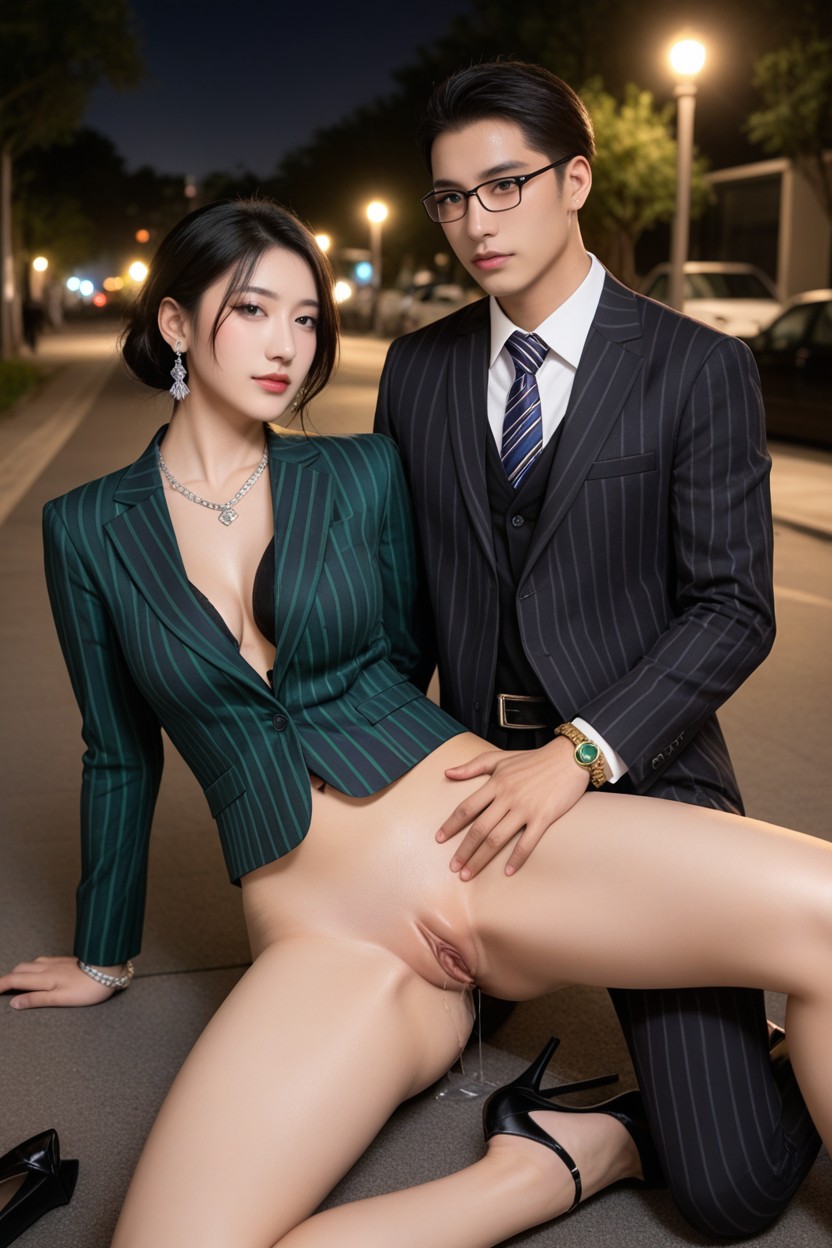 Black Pencil Skirt, Looking At Viewer, Closed Mouth Asian AI Porn