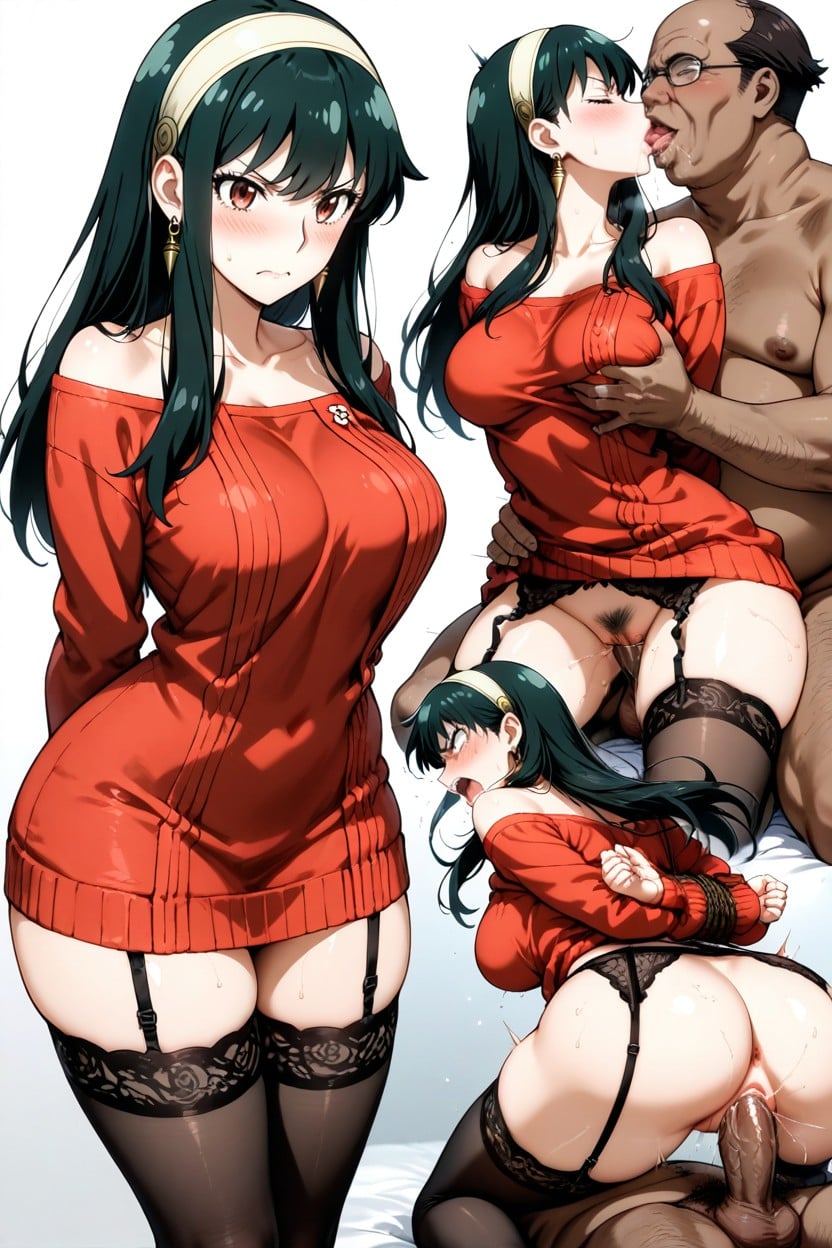 Kissing, Femenino, Hands Tied Behind The Back Hentai IA
