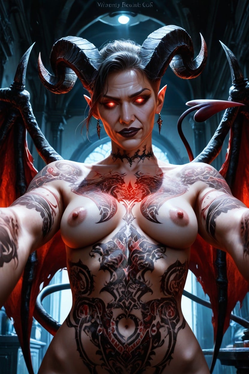 Completely Naked, Extremely Lean Body, Succubus AI Porn