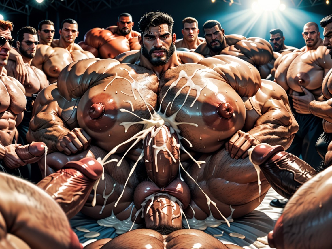 Oiled Skin, Huge Hyper Asses, Big Pecs AI Porn