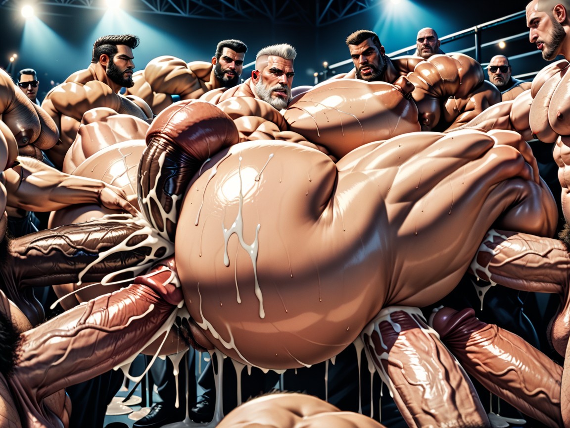 Underboob, On Stage, Big Pecs AI Porn