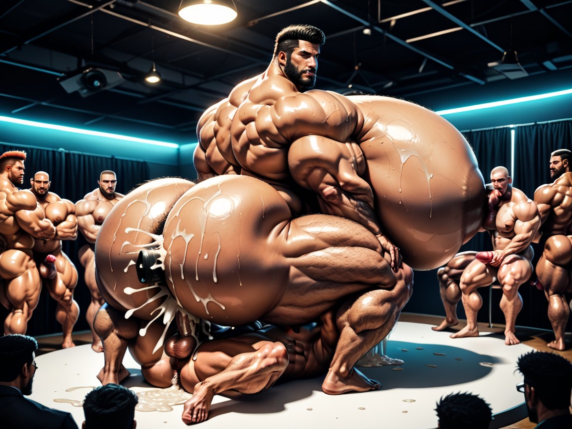 Underboob, Hyper Boobs, Thick Bearded AI Porn