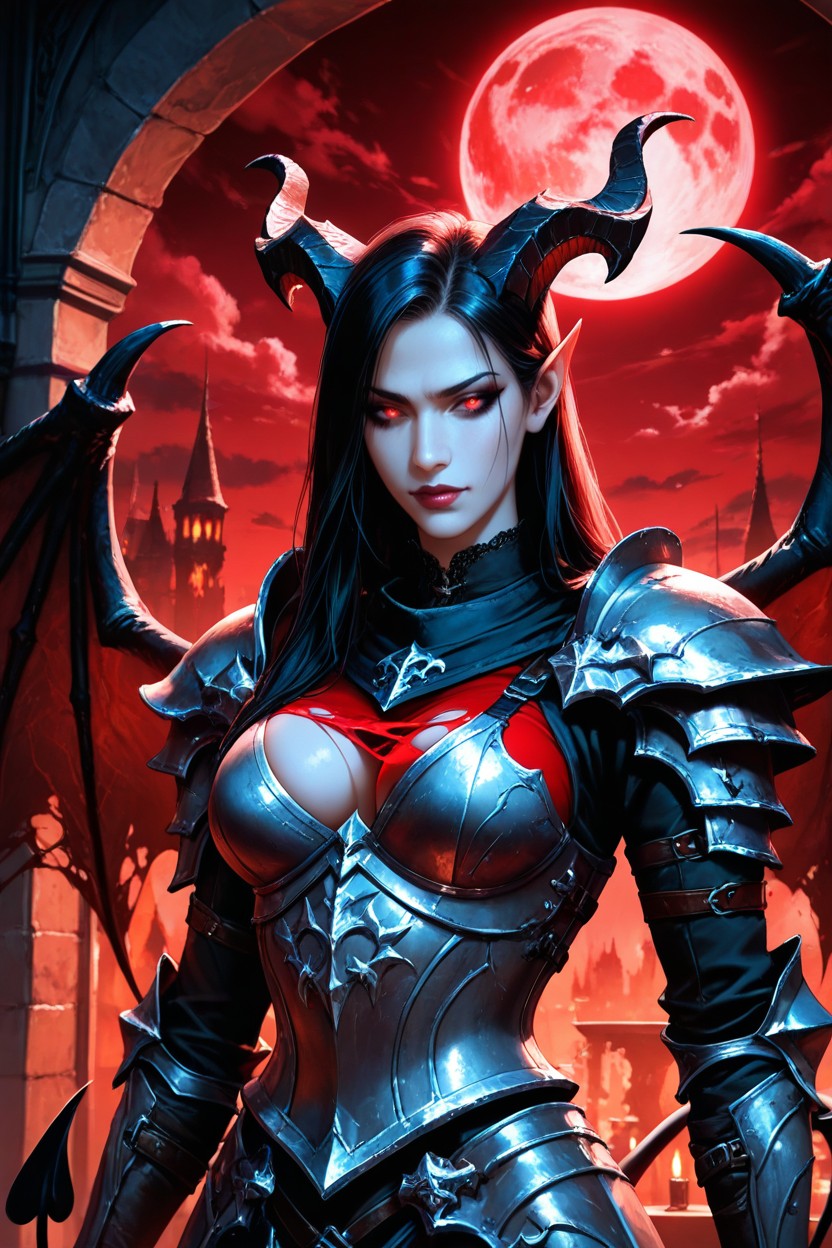 Counter Light, Red Moon, Gothic AI Porn
