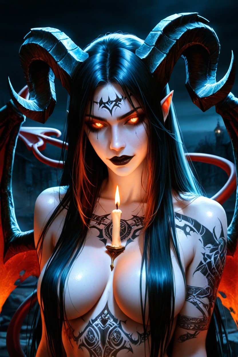Completely Naked, Goth, Defined Body AI Porn