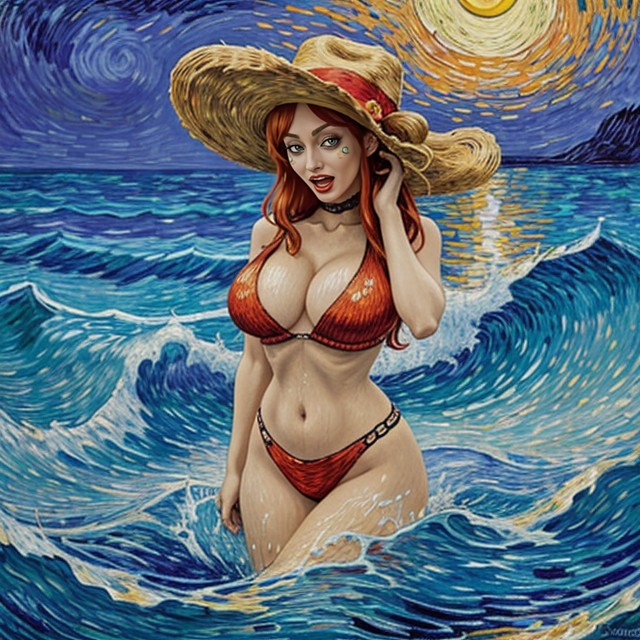 Vivid Colors, Artstyle Similar To The Scream Painting By Vincent Van Gogh, 25+ AI Porn