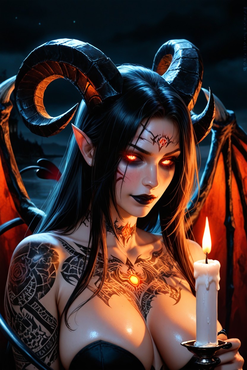 Twilight, Complete Body Tattoo, Defined Body AI Porn