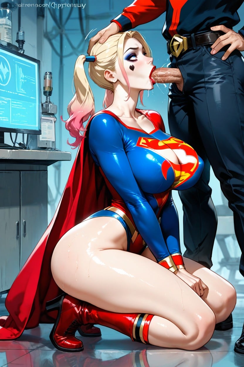 Harley Has Ahegao Face, Supergirl And Harley Quinn, Kryptonite Pennis AI Porn