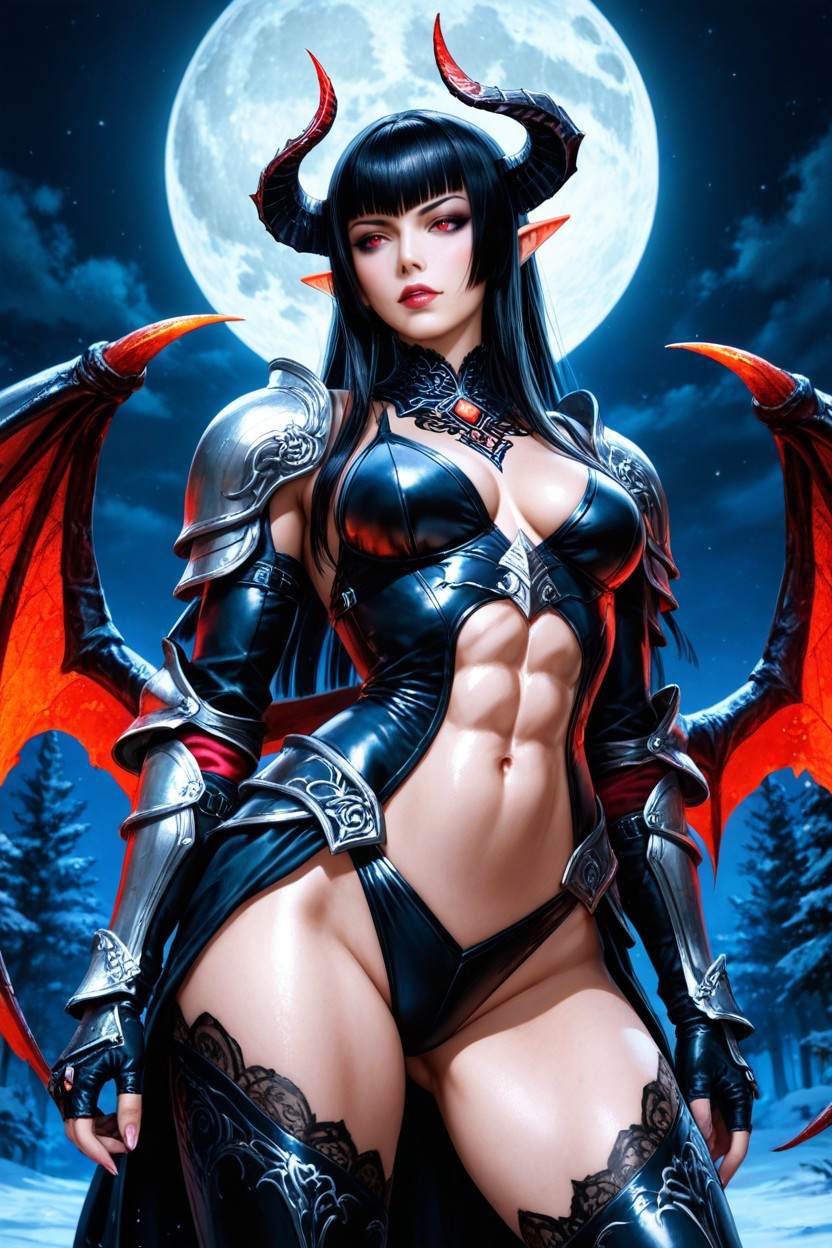 Dark Fantasy Art Style, Spreading Legs, Black Hair AI Porn