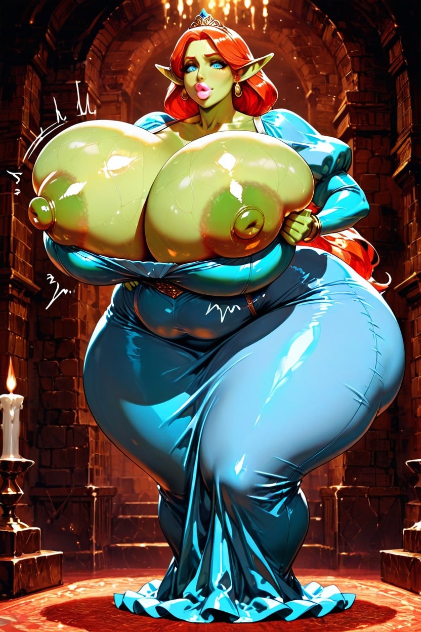 Huge Ass, Extremely Large Ass, No Gems On Dress AI Porn