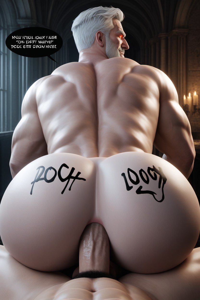 Sub Top, Vue Arrière, Body Writing On Ass Porno IA Gay