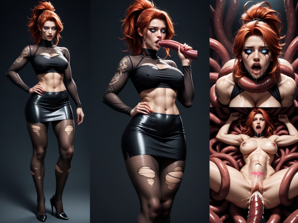 Multiple Views, Crop Top, Nipple Piercing AI Porn