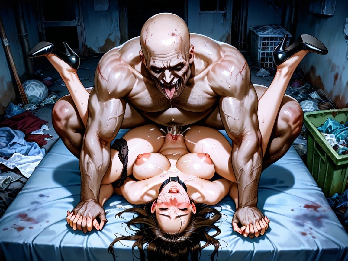 Top Down, Tired Face , Holding Hands Hentai AI Porn