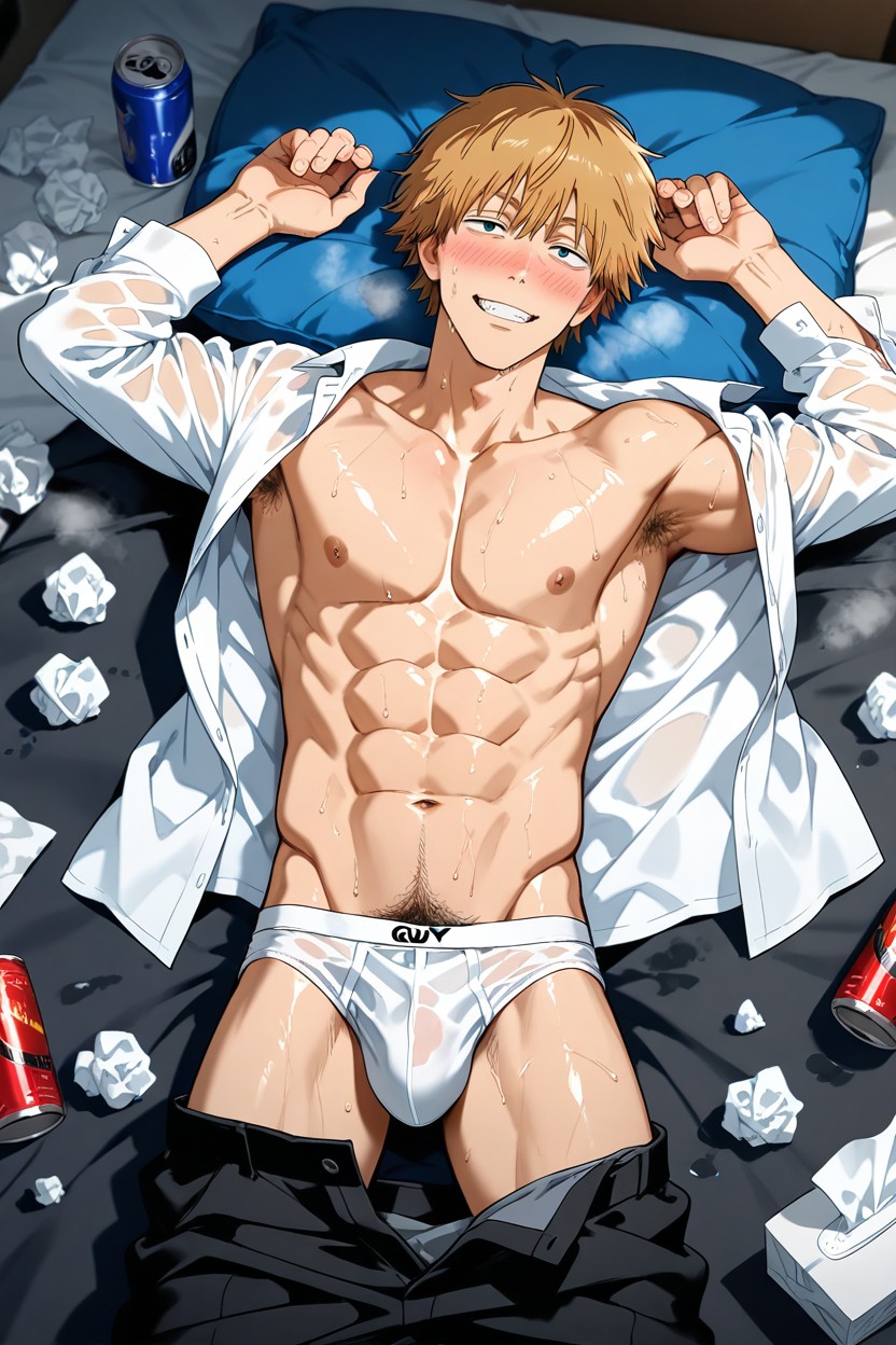 Drunk, White Underwear, Bedroom AI Gay Porn
