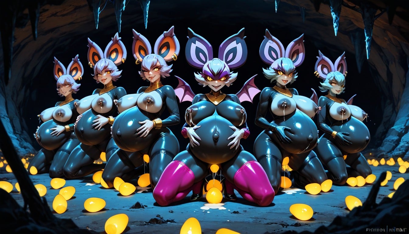 Noibat Ears, Glowing Eggs On Walls, Women Only Hentai AI Porn