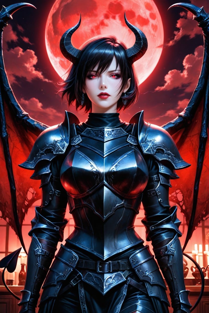 Big Demon Wings, Clouded, Full Armor AI Porn