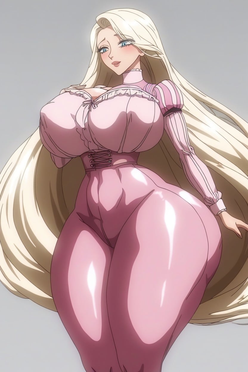 Very Big Butt, Raised Breasts, Bangs AI Porn