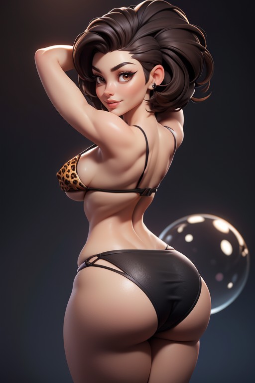 Bikini, Leopard Skin Slingshot Bikini, Beautiful Gorgeous Face Porno IA Hentai