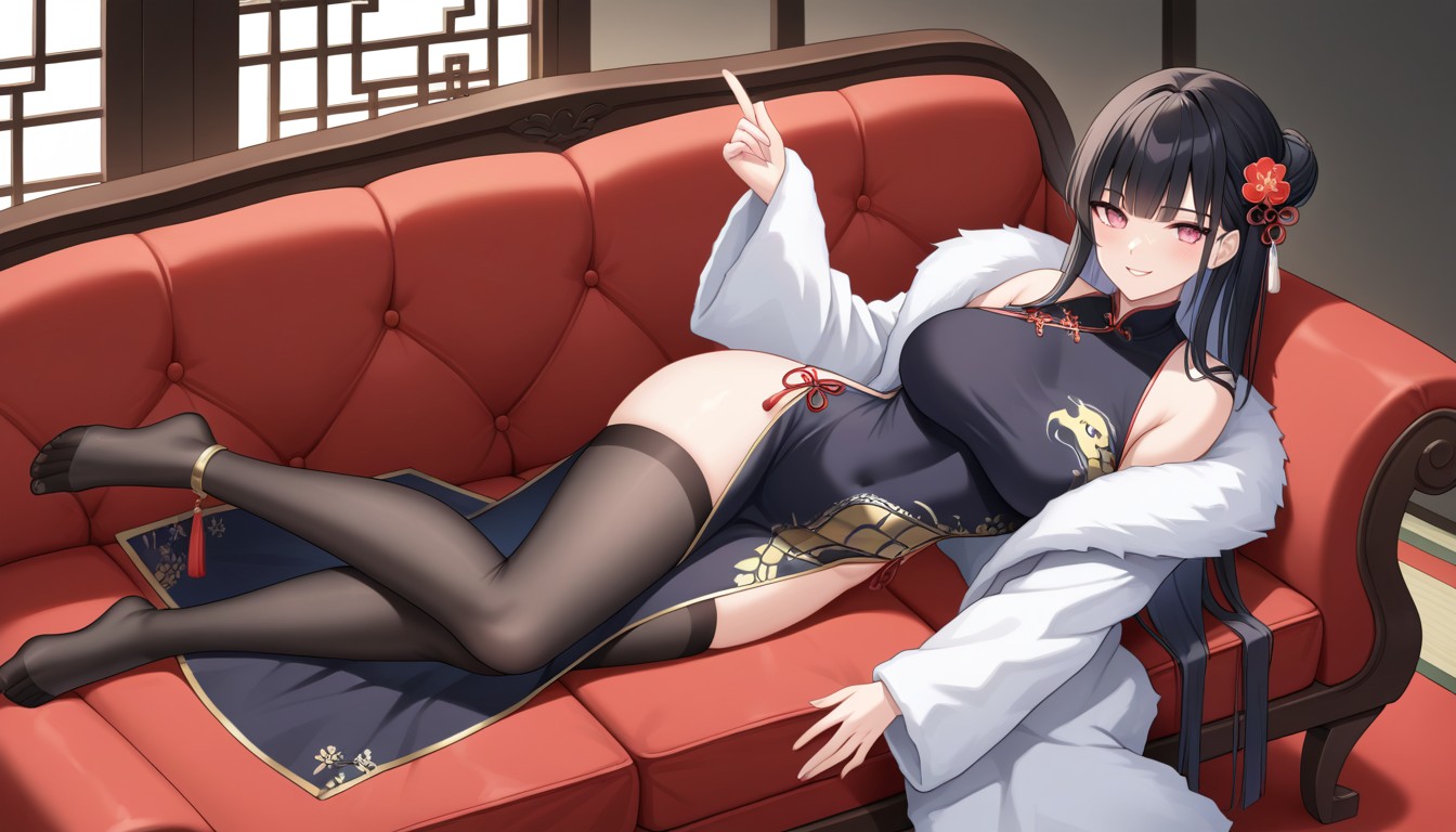 Errection Throu Dress, Straith Hair, Pantyhoes AI Porn