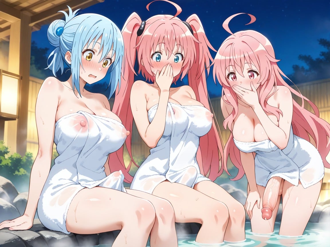 Nipslip, Rimuru Blue Hair, Embarrassed Hentai AI Porn