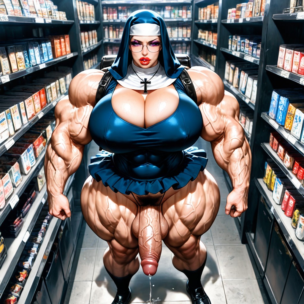 Large Crucifix Around The Neck, Bimbo, Extremely Large Ass AI Porn