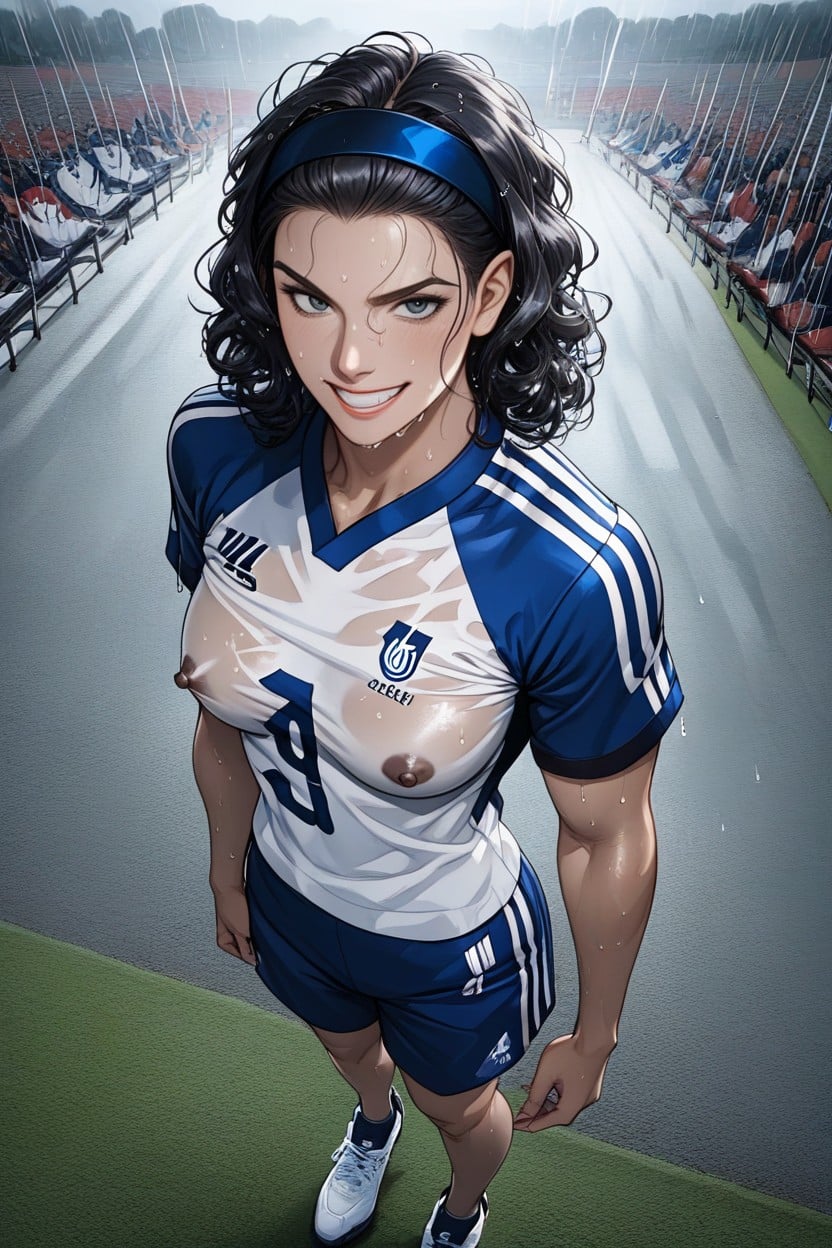 Nuit, Il Pleut, Poitrine Moyenne Porno IA Hentai