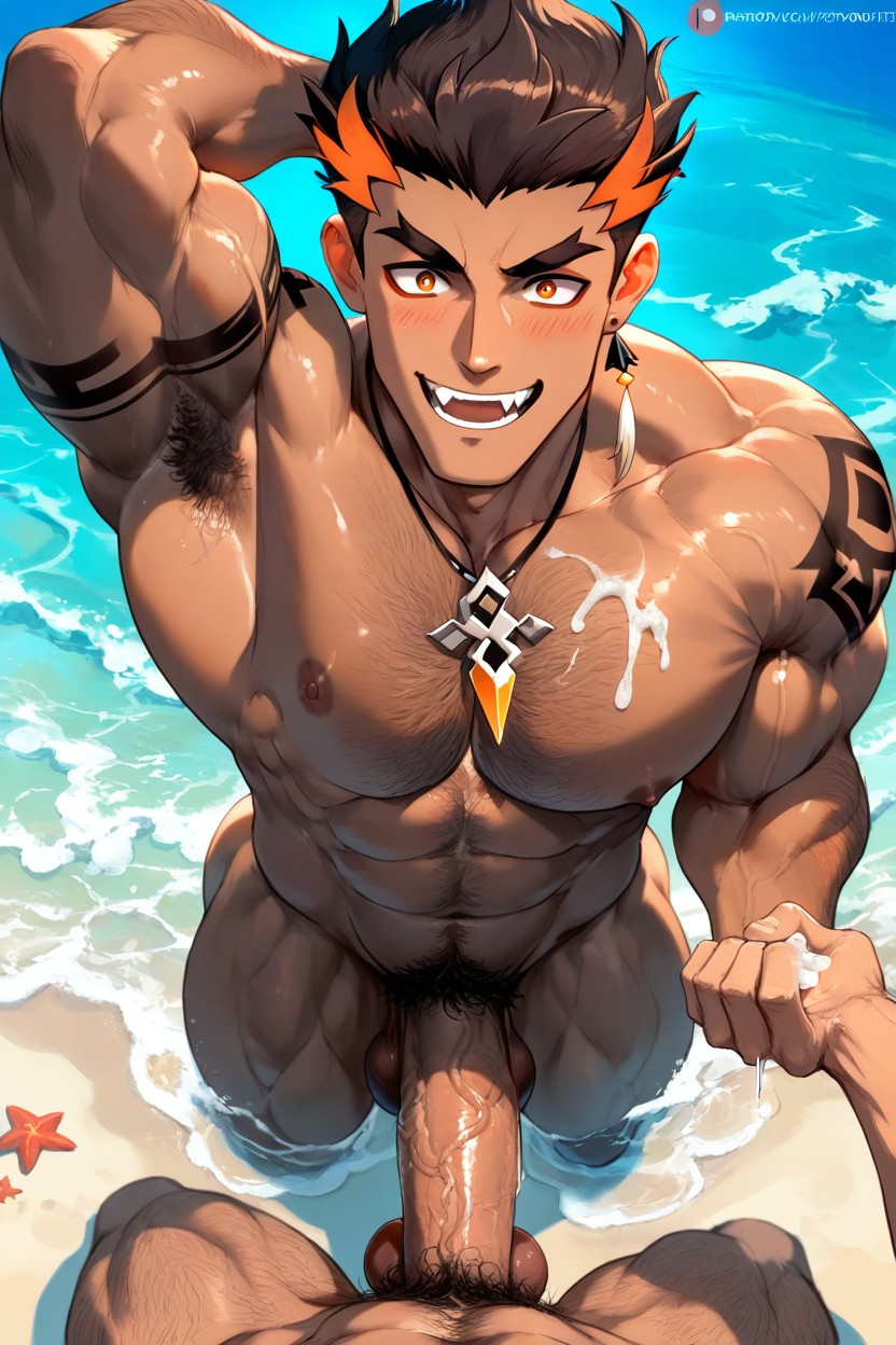 Strong Lines, At Penis, Surprised Face AI Gay Porn